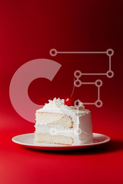 Σετ των 2 Intra Συλλεκτικό Ξύλινο Παζλ Plywood  4mm - Φέτα κέικ με κεράσι σε κόκκινο φόντο Σε Ξύλινο Κουτί - Διαστάσεις: 10x10 cm – 25 κομμάτια