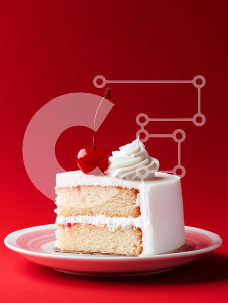 Σετ των 2 Intra Συλλεκτικό Ξύλινο Παζλ Plywood  4mm - Φέτα κέικ βανίλιας με κεράσι από πάνω Σε Ξύλινο Κουτί - Διαστάσεις: 10x10 cm – 25 κομμάτια