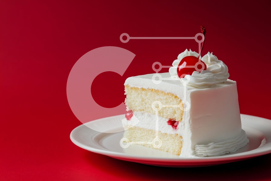 Σετ των 2 Intra Συλλεκτικό Ξύλινο Παζλ Plywood  4mm - Φέτα λευκή τούρτα με κεράσι Σε Ξύλινο Κουτί - Διαστάσεις: 10x10 cm – 25 κομμάτια