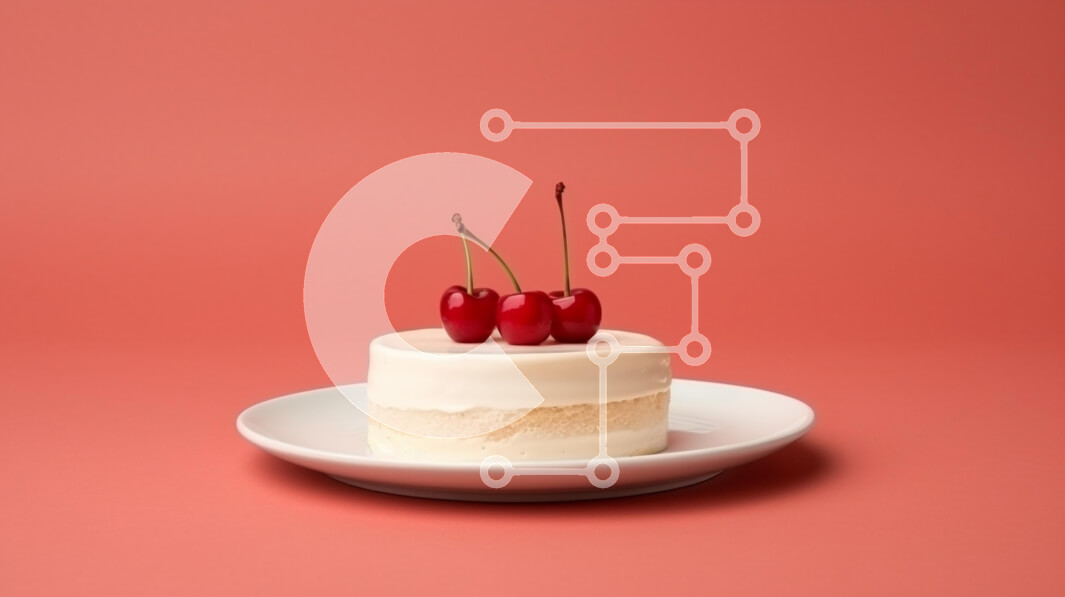 Σετ των 2 Intra Συλλεκτικό Ξύλινο Παζλ Plywood  4mm - Κέικ με κεράσια σε φόντο κοραλλιών Σε Ξύλινο Κουτί - Διαστάσεις: 10x10 cm – 25 κομμάτια