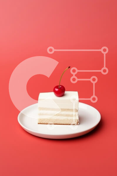 Σετ των 2 Intra Συλλεκτικό Ξύλινο Παζλ Plywood  4mm - Φέτα κέικ με κεράσι Σε Ξύλινο Κουτί - Διαστάσεις: 10x10 cm – 25 κομμάτια