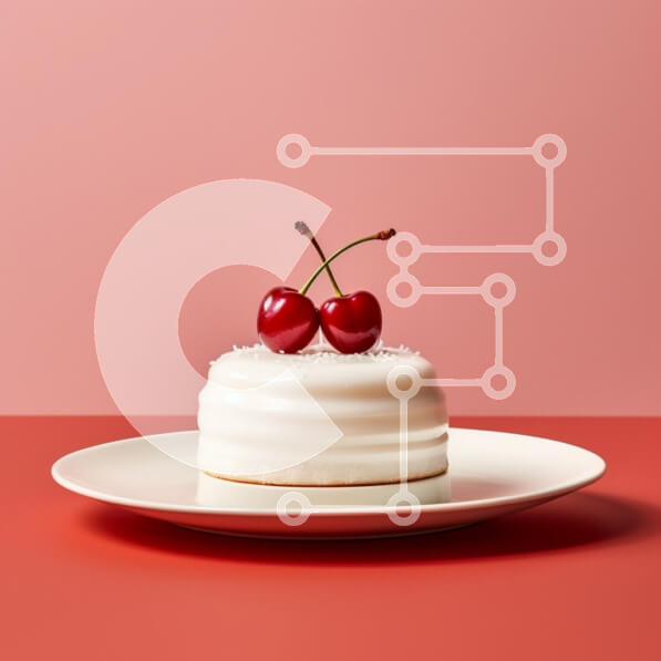 Σετ των 2 Intra Συλλεκτικό Ξύλινο Παζλ Plywood  4mm - Λαχταριστό στρογγυλό κέικ με κεράσια από πάνω Σε Ξύλινο Κουτί - Διαστάσεις: 10x10 cm – 25 κομμάτια