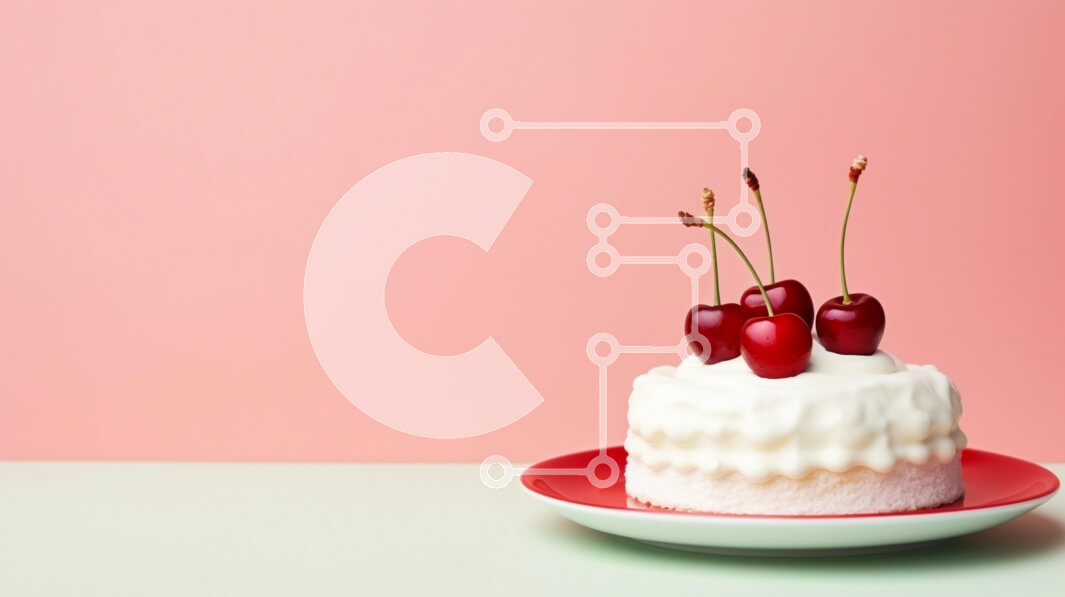 Σετ των 2 Intra Συλλεκτικό Ξύλινο Παζλ Plywood  4mm - Κέικ με κορυφές κερασιών σε ροζ φόντο Σε Ξύλινο Κουτί - Διαστάσεις: 10x10 cm – 25 κομμάτια