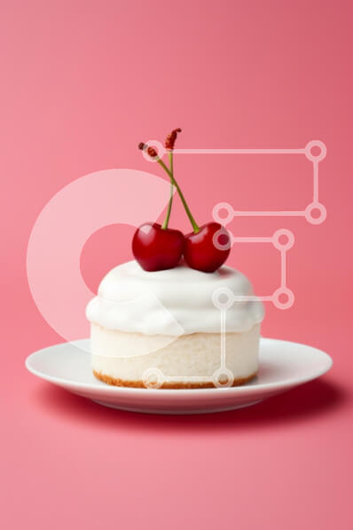 Σετ των 2 Intra Συλλεκτικό Ξύλινο Παζλ Plywood  4mm - Νόστιμο λευκό κέικ με κεράσια Σε Ξύλινο Κουτί - Διαστάσεις: 10x10 cm – 25 κομμάτια