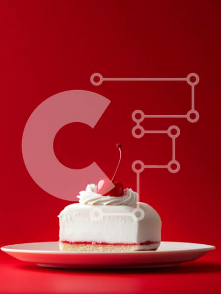 Σετ των 2 Intra Συλλεκτικό Ξύλινο Παζλ Plywood  4mm - Νόστιμο κέικ με κεράσι σε κόκκινο φόντο Σε Ξύλινο Κουτί - Διαστάσεις: 10x10 cm – 25 κομμάτια