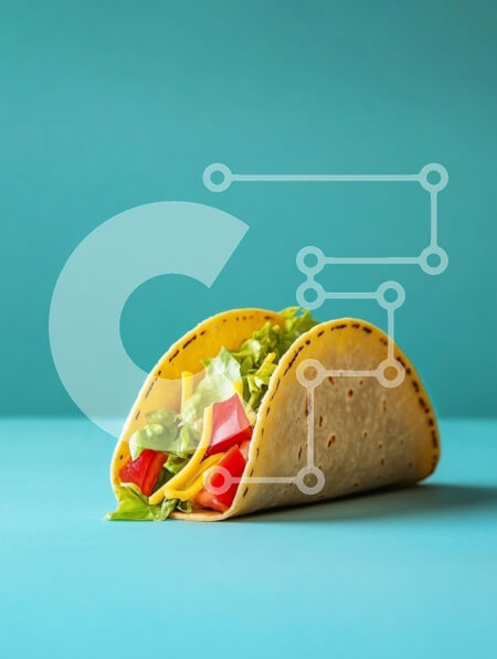 Σετ των 2 Intra Συλλεκτικό Ξύλινο Παζλ Plywood  4mm - Ζωντανό Taco σε τιρκουάζ φόντο Σε Ξύλινο Κουτί - Διαστάσεις: 10x10 cm – 25 κομμάτια