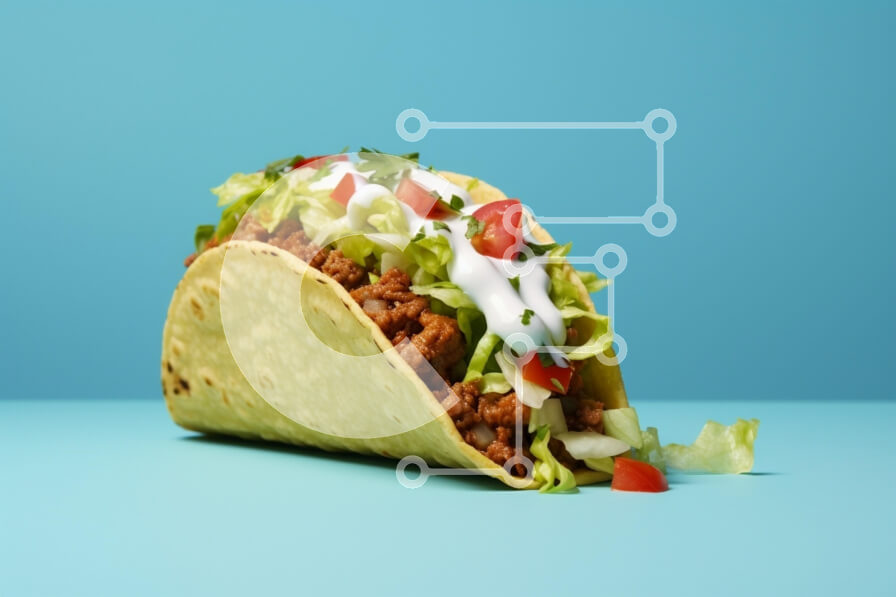 Σετ των 2 Intra Συλλεκτικό Ξύλινο Παζλ Plywood  4mm - Taco σε μπλε φόντο Σε Ξύλινο Κουτί - Διαστάσεις: 10x10 cm – 25 κομμάτια