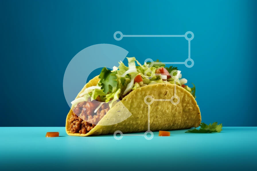 Σετ των 2 Intra Συλλεκτικό Ξύλινο Παζλ Plywood  4mm - Taco με φρέσκα συστατικά σε μπλε φόντο Σε Ξύλινο Κουτί - Διαστάσεις: 10x10 cm – 25 κομμάτια