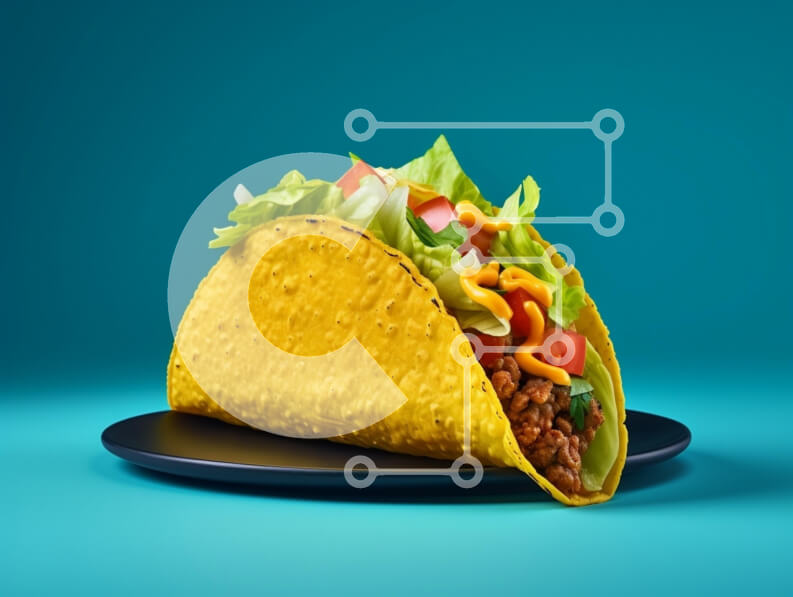 Σετ των 2 Intra Συλλεκτικό Ξύλινο Παζλ Plywood  4mm - Νόστιμο Taco σε μαύρο πιάτο Σε Ξύλινο Κουτί - Διαστάσεις: 10x10 cm – 25 κομμάτια