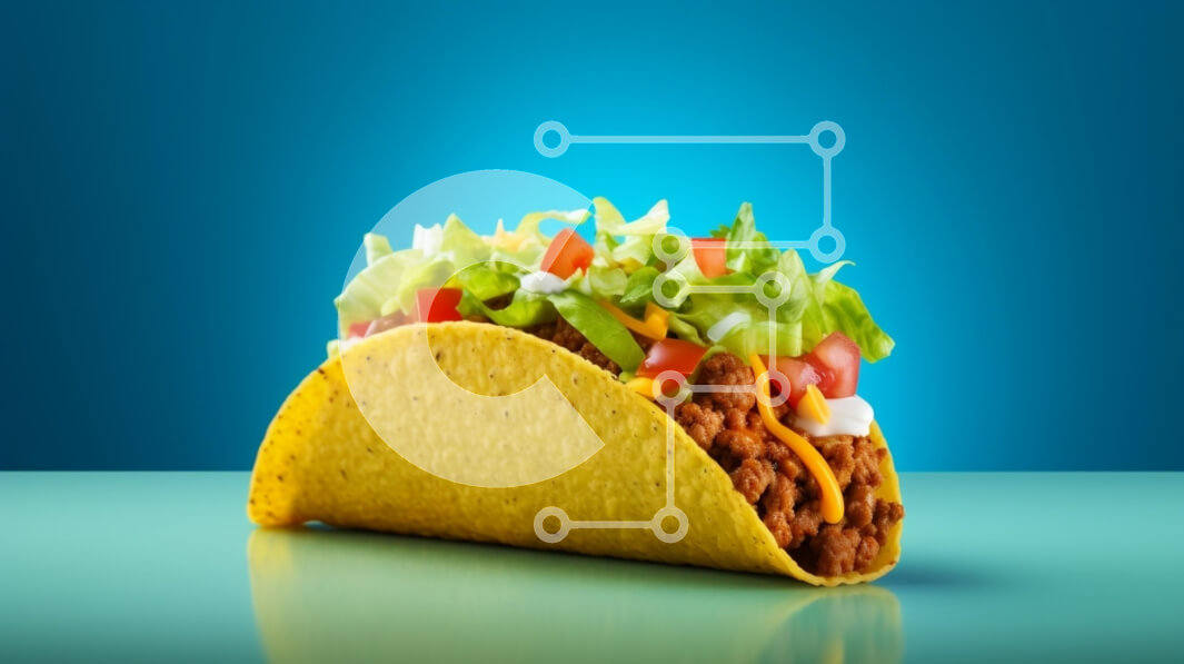 Σετ των 2 Intra Συλλεκτικό Ξύλινο Παζλ Plywood  4mm - Ορεκτικό Taco σε μπλε φόντο Σε Ξύλινο Κουτί - Διαστάσεις: 10x10 cm – 25 κομμάτια