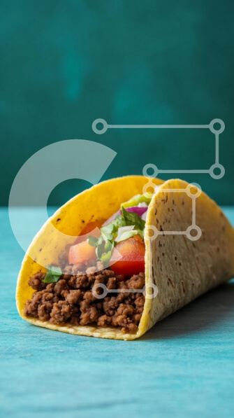 Intra Συλλεκτικό Ξύλινο Παζλ Plywood  4mm - Νόστιμο τάκο με κιμά και φρέσκα λαχανικά Σε Ξύλινο Κουτί - Διαστάσεις: 10x10 cm – 25 κομμάτια