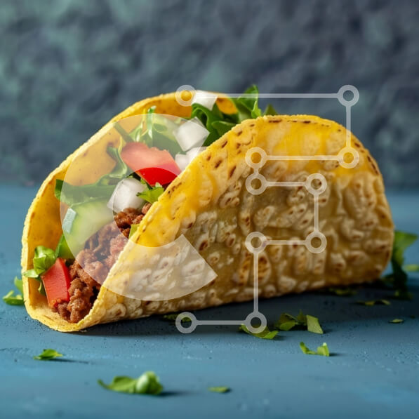 Σετ των 2 Intra Συλλεκτικό Ξύλινο Παζλ Plywood  4mm - Νόστιμο τάκο με φρέσκα λαχανικά Σε Ξύλινο Κουτί - Διαστάσεις: 10x10 cm – 25 κομμάτια