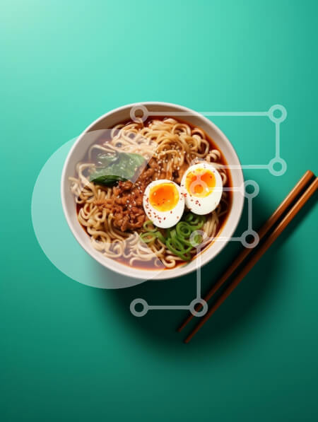 Σετ των 2 Intra Συλλεκτικό Ξύλινο Παζλ Plywood  4mm - Μπολ Ramen Noodles με μαλακά βραστά αυγά Σε Ξύλινο Κουτί - Διαστάσεις: 10x10 cm – 25 κομμάτια