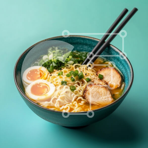 Σετ των 2 Intra Συλλεκτικό Ξύλινο Παζλ Plywood  4mm - Νόστιμο μπολ Ramen με γαρνιτούρες Σε Ξύλινο Κουτί - Διαστάσεις: 10x10 cm – 25 κομμάτια