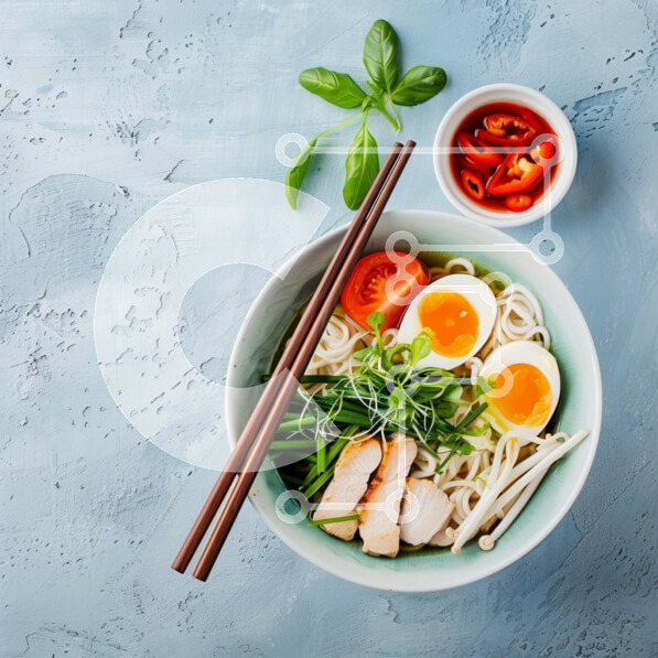 Σετ των 2 Intra Συλλεκτικό Ξύλινο Παζλ Plywood  4mm - Νόστιμο μπολ με νουντλς με γαρνιτούρες Σε Ξύλινο Κουτί - Διαστάσεις: 10x10 cm – 25 κομμάτια