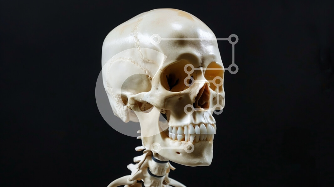 Intra Συλλεκτικό Ξύλινο Παζλ Plywood  4mm - Ανθρώπινο κρανίο σε μαύρο φόντο Σε Ξύλινο Κουτί - Διαστάσεις Puzzle: 10x10 cm – 25 κομμάτια