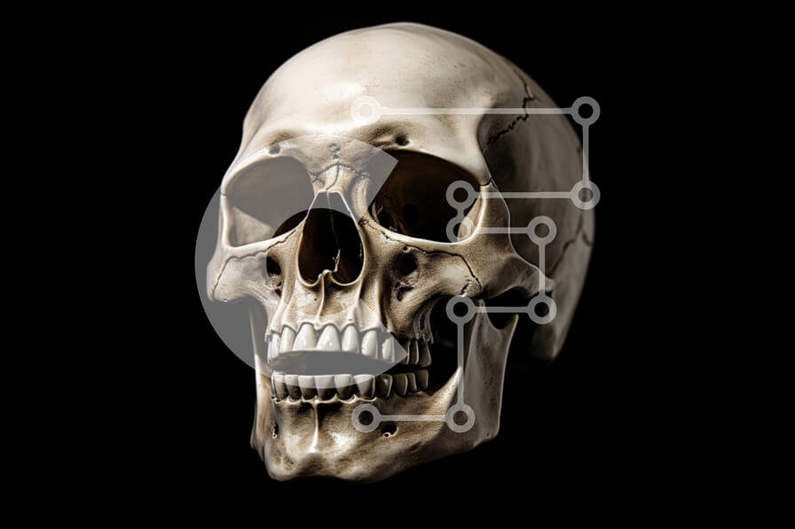 Intra Συλλεκτικό Ξύλινο Παζλ Plywood  4mm - Λεπτομερές ανθρώπινο κρανίο Σε Ξύλινο Κουτί - Διαστάσεις: 10x10 cm – 25 κομμάτια