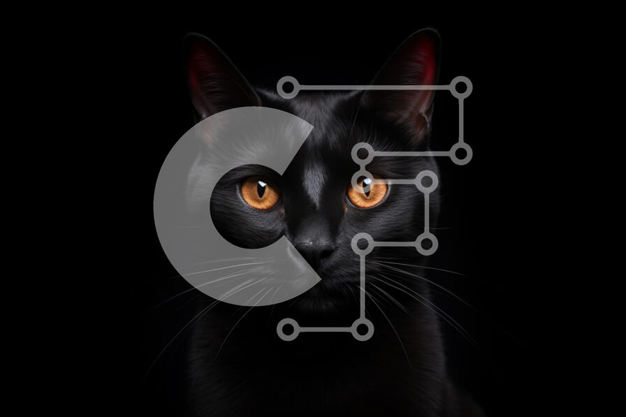 Σετ των 2 Intra Συλλεκτικό Ξύλινο Παζλ Plywood  4mm - Μαύρη γάτα με πορτοκαλί μάτια σε σκούρο φόντο Σε Ξύλινο Κουτί - Διαστάσεις: 10x10 cm – 25 κομμάτια