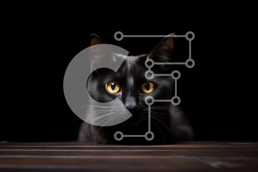 Σετ των 2 Intra Συλλεκτικό Ξύλινο Παζλ Plywood  4mm - Πορτρέτο μιας μαύρης γάτας με χρυσά μάτια Σε Ξύλινο Κουτί - Διαστάσεις: 10x10 cm – 25 κομμάτια