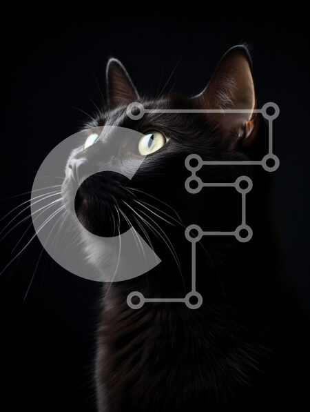 Σετ των 2 Intra Συλλεκτικό Ξύλινο Παζλ Plywood  4mm - Μαύρη γάτα που κοιτάζει προς τα πάνω Σε Ξύλινο Κουτί - Διαστάσεις: 10x10 cm – 25 κομμάτια