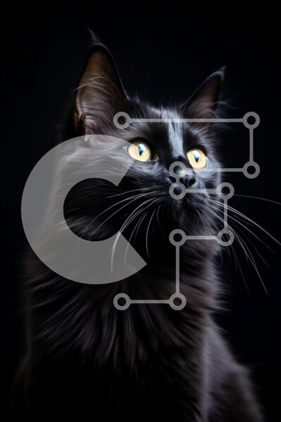 Σετ των 2 Intra Συλλεκτικό Ξύλινο Παζλ Plywood  4mm - Μεγαλοπρεπής μαύρη γάτα με κίτρινα μάτια Σε Ξύλινο Κουτί - Διαστάσεις: 10x10 cm – 25 κομμάτια