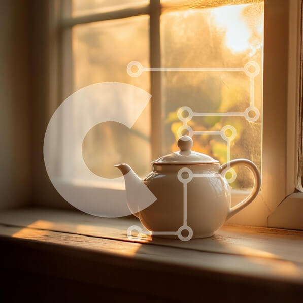 Intra Συλλεκτικό Ξύλινο Παζλ Plywood  4mm - Λευκή τσαγιέρα σε ξύλινο περβάζι Σε Ξύλινο Κουτί - Διαστάσεις Puzzle: 10x10 cm – 25 κομμάτια