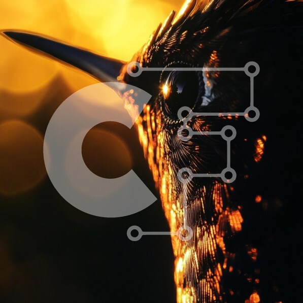 Intra Συλλεκτικό Ξύλινο Παζλ Plywood  4mm - Κοντινό πλάνο ενός πουλιού με χρυσό φόντο Σε Ξύλινο Κουτί - Διαστάσεις: 10x10 cm – 25 κομμάτια