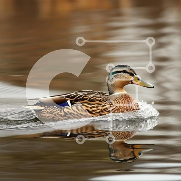 Intra Συλλεκτικό Ξύλινο Παζλ Plywood  4mm - Πάπια που κολυμπά σε ήρεμο νερό Σε Ξύλινο Κουτί - Διαστάσεις: 10x10 cm – 25 κομμάτια