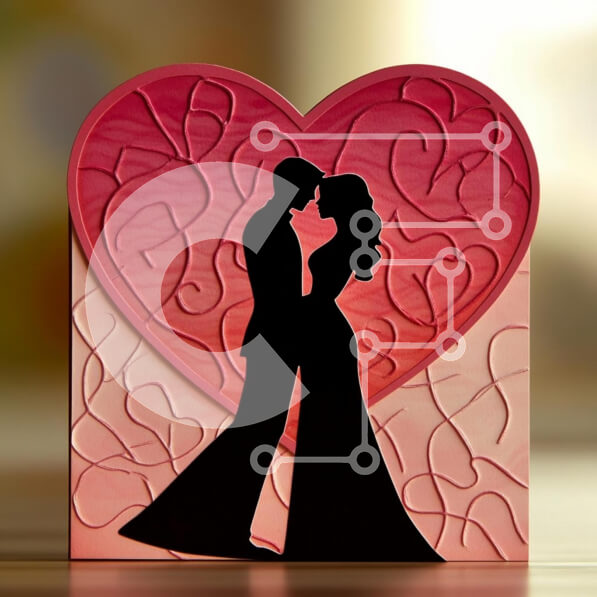 Intra Συλλεκτικό Ξύλινο Παζλ Plywood  4mm - Ρομαντική σιλουέτα καρδιάς Σε Ξύλινο Κουτί - Διαστάσεις Puzzle: 10x10 cm – 25 κομμάτια