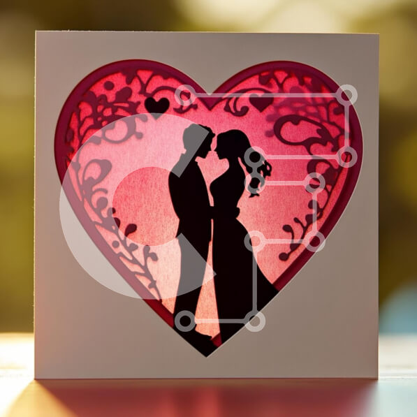 Intra Συλλεκτικό Ξύλινο Παζλ Plywood  4mm - Ρομαντική ευχετήρια κάρτα με σχέδιο καρδιάς Σε Ξύλινο Κουτί - Διαστάσεις Puzzle: 10x10 cm – 25 κομμάτια