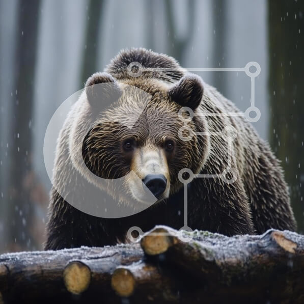 Intra Συλλεκτικό Ξύλινο Παζλ Plywood  4mm - Αρκούδα στο Misty Forest Σε Ξύλινο Κουτί - Διαστάσεις: 10x10 cm – 25 κομμάτια