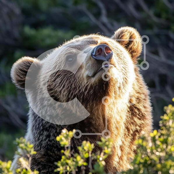 Intra Συλλεκτικό Ξύλινο Παζλ Plywood  4mm - Αρκούδα Grizzly σε φυσικό βιότοπο Σε Ξύλινο Κουτί - Διαστάσεις: 10x10 cm – 25 κομμάτια