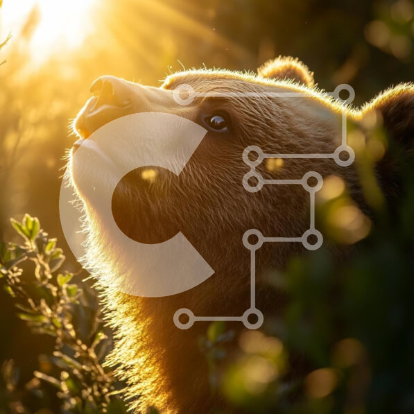 Intra Συλλεκτικό Ξύλινο Παζλ Plywood  4mm - Αρκούδα στο φως του ήλιου Σε Ξύλινο Κουτί - Διαστάσεις: 10x10 cm – 25 κομμάτια