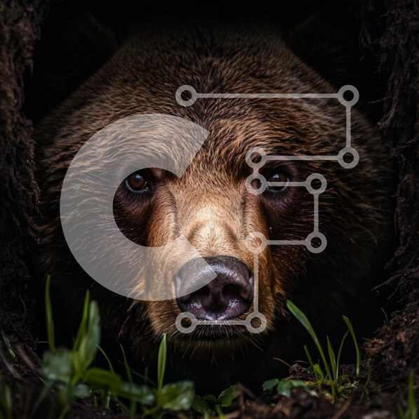 Intra Συλλεκτικό Ξύλινο Παζλ Plywood  4mm - Bear που αναδύεται από το Den Σε Ξύλινο Κουτί - Διαστάσεις: 10x10 cm – 25 κομμάτια