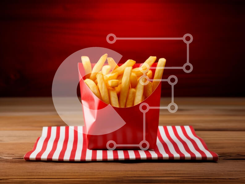 Σετ των 2 Intra Συλλεκτικό Ξύλινο Παζλ Plywood  4mm - Δοχείο πατάτες τηγανιτές σε ξύλινη επιφάνεια Σε Ξύλινο Κουτί - Διαστάσεις: 10x10 cm – 25 κομμάτια