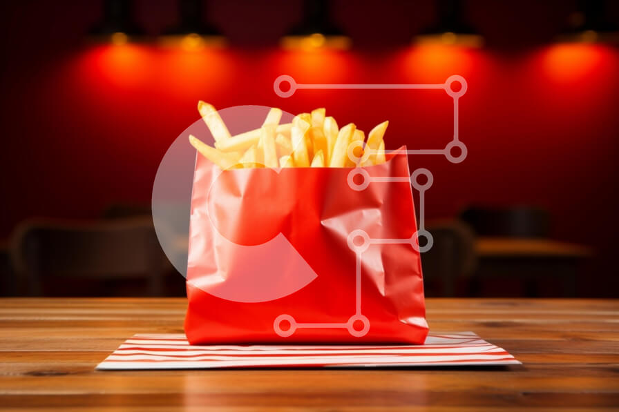 Σετ των 2 Intra Συλλεκτικό Ξύλινο Παζλ Plywood  4mm - Νόστιμες πατάτες σε κόκκινη τσάντα Σε Ξύλινο Κουτί - Διαστάσεις: 10x10 cm – 25 κομμάτια