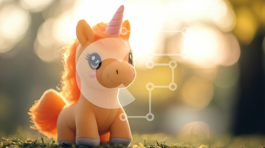 Intra Συλλεκτικό Ξύλινο Παζλ Plywood  4mm - Λούτρινο παιχνίδι μονόκερος σε μια ζεστή ατμόσφαιρα Σε Ξύλινο Κουτί - Διαστάσεις: 10x10 cm – 25 κομμάτια