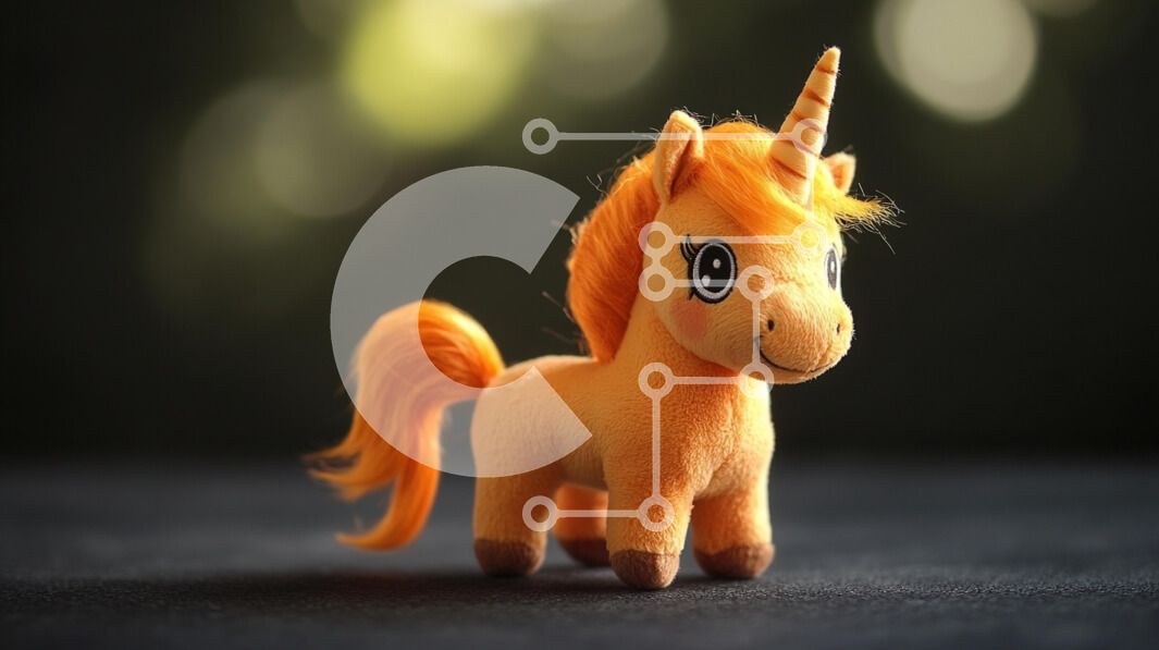 Intra Συλλεκτικό Ξύλινο Παζλ Plywood  4mm - Λούτρινο Πορτοκαλί Παιχνίδι Μονόκερος Σε Ξύλινο Κουτί - Διαστάσεις: 10x10 cm – 25 κομμάτια