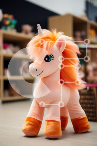 Intra Συλλεκτικό Ξύλινο Παζλ Plywood  4mm - Λούτρινο παιχνίδι Unicorn σε ένα κατάστημα παιχνιδιών Σε Ξύλινο Κουτί - Διαστάσεις: 10x10 cm – 25 κομμάτια