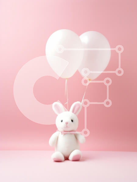 Intra Συλλεκτικό Ξύλινο Παζλ Plywood  4mm - Ιδιότροπο λαγουδάκι με μπαλόνια Σε Ξύλινο Κουτί - Διαστάσεις Puzzle: 10x10 cm – 25 κομμάτια