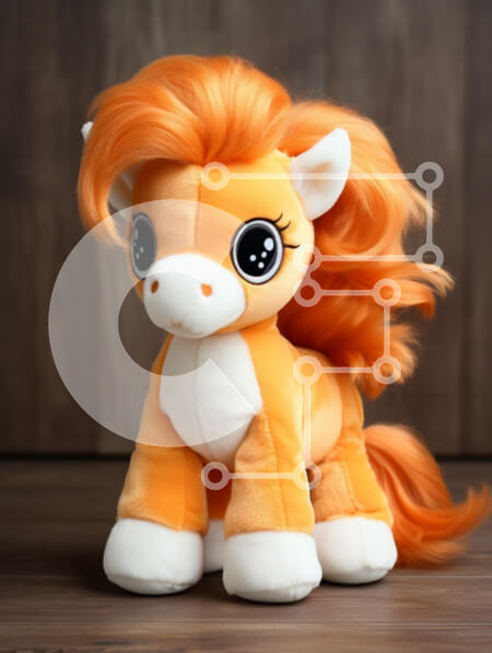 Intra Συλλεκτικό Ξύλινο Παζλ Plywood  4mm - Λούτρινο παιχνίδι αλόγων σε πορτοκαλί χρώμα Σε Ξύλινο Κουτί - Διαστάσεις: 10x10 cm – 25 κομμάτια