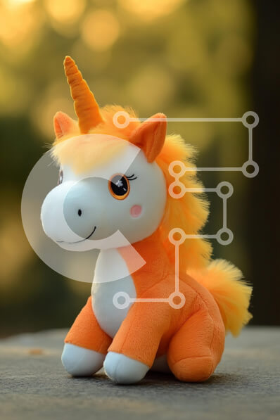 Intra Συλλεκτικό Ξύλινο Παζλ Plywood  4mm - Χαριτωμένο βελούδινο πορτοκαλί μονόκερο παιχνίδι Σε Ξύλινο Κουτί - Διαστάσεις: 10x10 cm – 25 κομμάτια