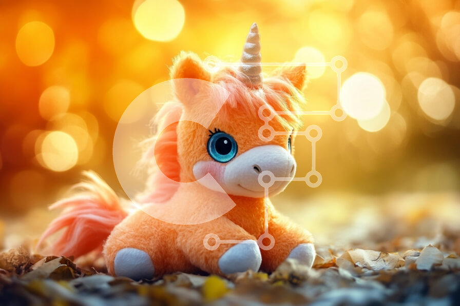 Intra Συλλεκτικό Ξύλινο Παζλ Plywood  4mm - Χαριτωμένο βελούδινο παιχνίδι μονόκερος Σε Ξύλινο Κουτί - Διαστάσεις: 10x10 cm – 25 κομμάτια