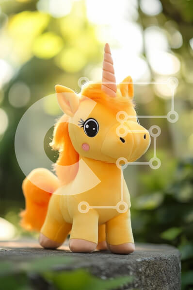 Intra Συλλεκτικό Ξύλινο Παζλ Plywood  4mm - Παιχνιδιάρικο βελούδινο κίτρινο μονόκερο παιχνίδι Σε Ξύλινο Κουτί - Διαστάσεις: 10x10 cm – 25 κομμάτια