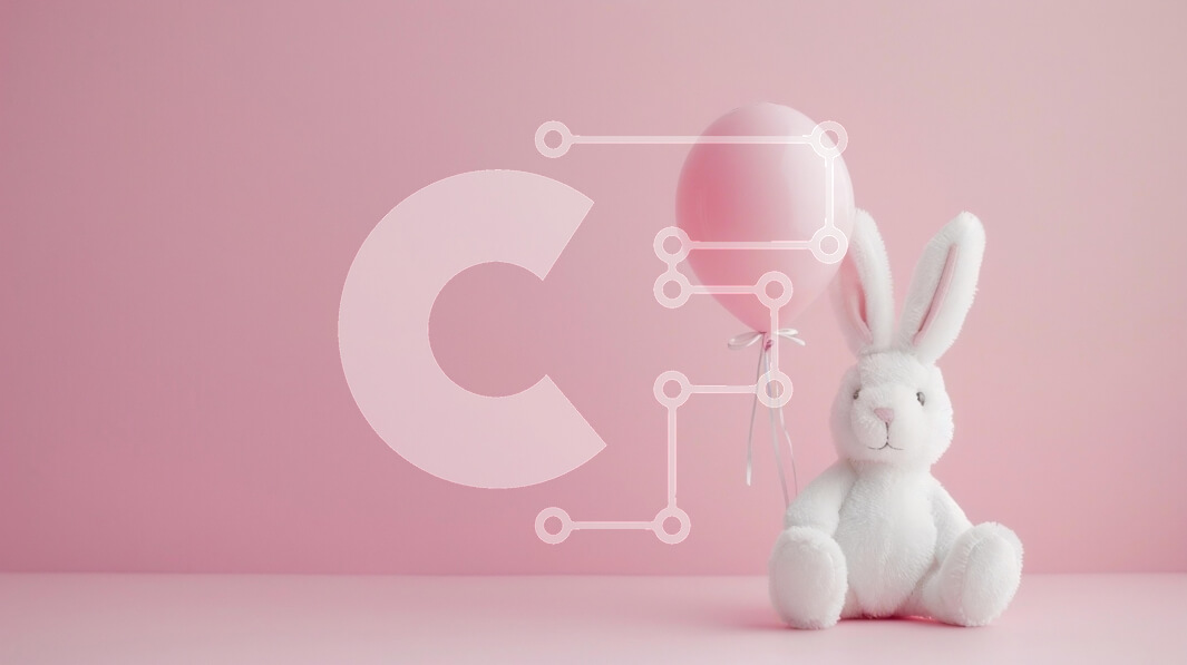 Intra Συλλεκτικό Ξύλινο Παζλ Plywood  4mm - Λούτρινο λαγουδάκι με ροζ μπαλόνι σε ροζ φόντο Σε Ξύλινο Κουτί - Διαστάσεις Puzzle: 10x10 cm – 25 κομμάτια