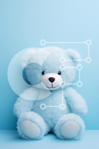 Intra Συλλεκτικό Ξύλινο Παζλ Plywood  4mm - Μπλε αρκουδάκι σε ανοιχτό μπλε φόντο Σε Ξύλινο Κουτί - Διαστάσεις: 10x10 cm – 25 κομμάτια