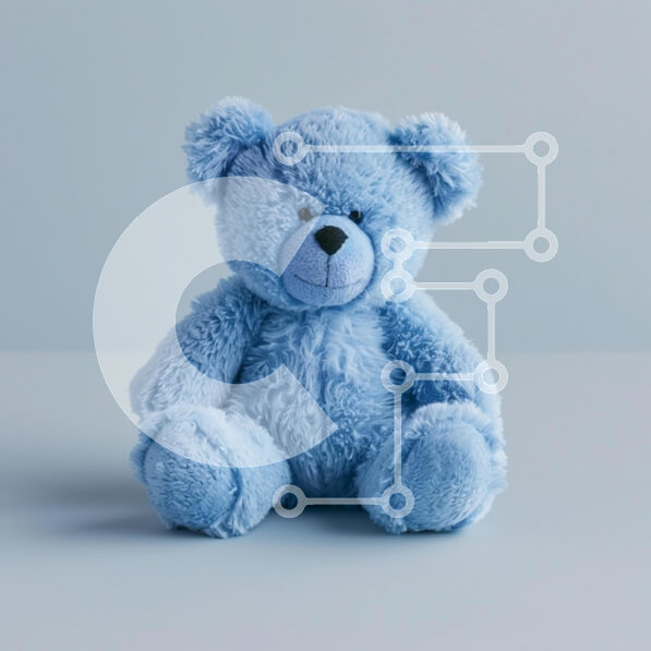 Intra Συλλεκτικό Ξύλινο Παζλ Plywood  4mm - Μαλακό μπλε αρκουδάκι Σε Ξύλινο Κουτί - Διαστάσεις: 10x10 cm – 25 κομμάτια