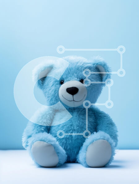 Intra Συλλεκτικό Ξύλινο Παζλ Plywood  4mm - Μπλε αρκουδάκι με μαλακό φόντο Σε Ξύλινο Κουτί - Διαστάσεις: 10x10 cm – 25 κομμάτια