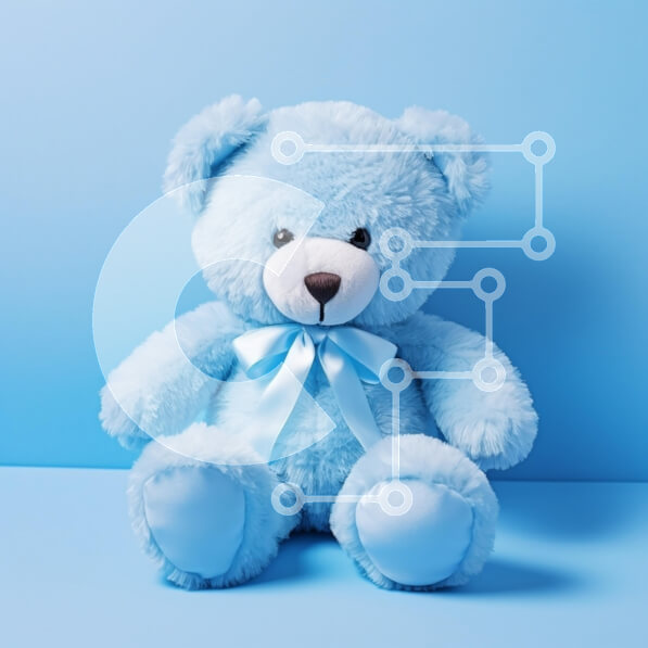 Intra Συλλεκτικό Ξύλινο Παζλ Plywood  4mm - Μπλε αρκουδάκι σε γαλάζιο φόντο Σε Ξύλινο Κουτί - Διαστάσεις: 10x10 cm – 25 κομμάτια