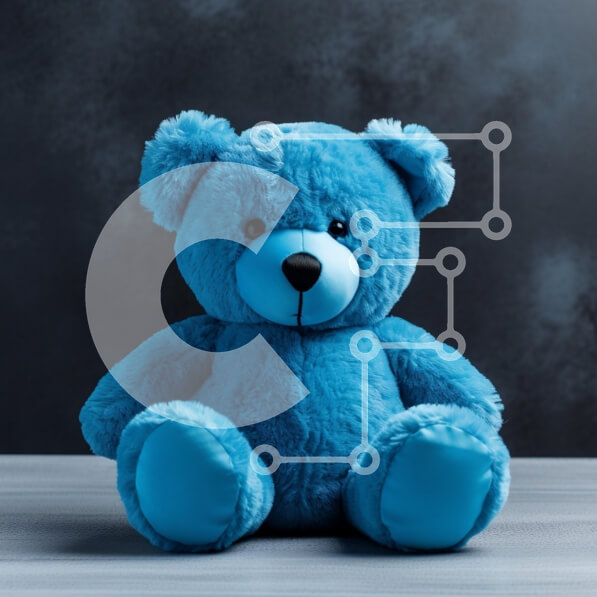 Intra Συλλεκτικό Ξύλινο Παζλ Plywood  4mm - Μπλε αρκουδάκι σε ξύλινη επιφάνεια Σε Ξύλινο Κουτί - Διαστάσεις: 10x10 cm – 25 κομμάτια